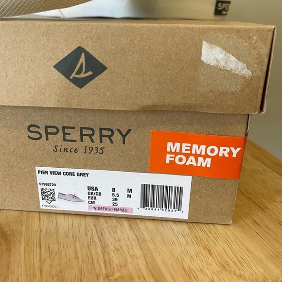 NIB NEW Sperry Memory Foam Pier View Core Grey Sneakers Slippers Shoes Size 8 - Picture 7 of 8